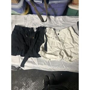 Banana Republic Women's Shorts Size 6 Lot of 2 White & Black Cotton Casual